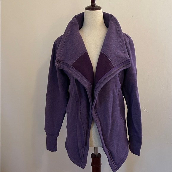 Zella Purple Asymmetrical Wrap Jacket Sweatshirt L - Picture 4 of 7
